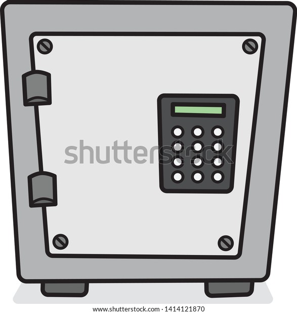 Safe Box Cartoon Vector Illustration Isolated Stock Vector (Royalty