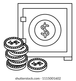 safe box with coins