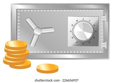 Safe box with coins