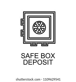 safe box deposit outline icon. Element of finance icon for mobile concept and web apps. Thin line safe box deposit outline icon can be used for web and mobile. Premium icon on white background