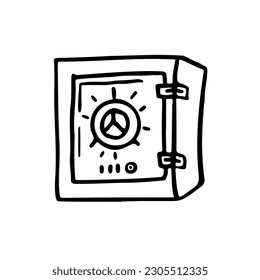 safe box doodle icon illustration