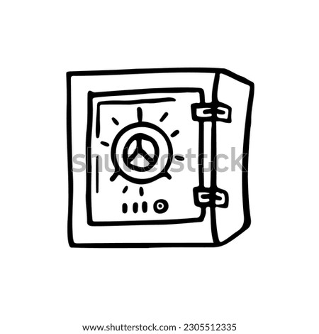 safe box doodle icon illustration