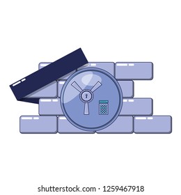 safe box door open with
