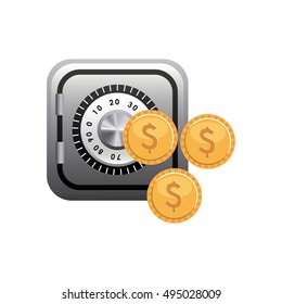safe box with economy icon vector illustration design