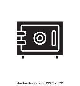 Ilustración de vectores de iconos rellenados con caja segura