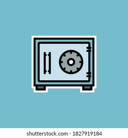 
safe box flat design illustration