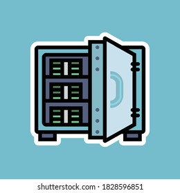 
safe box flat design illustration
