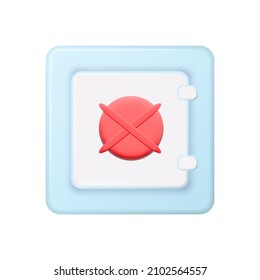 Safe box font view on white background. Frontal view. Banking safety clip art. Vector illustration