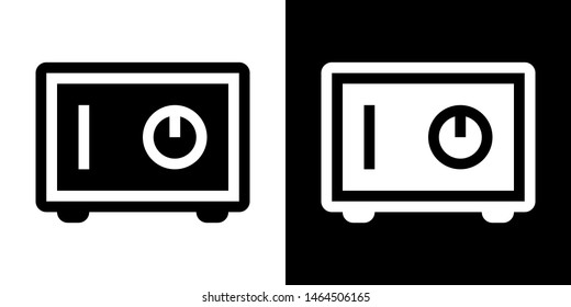 Safe Box. Glyph Icon in White and Black Version.