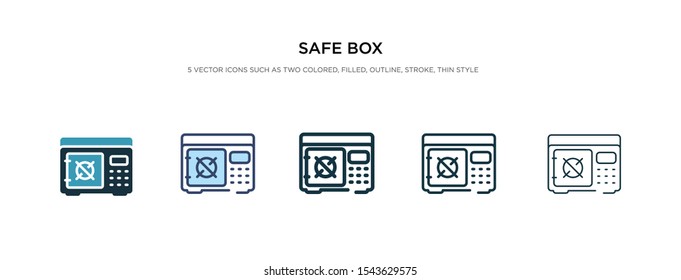 safe box icon in different style vector illustration. two colored and black safe box vector icons designed in filled, outline, line and stroke style can be used for web, mobile, ui