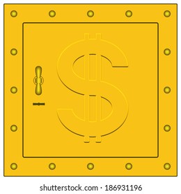 Safe box icon with the dollar sign