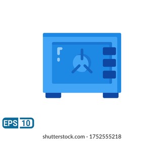 safe box icon in flat style. vector illustration for graphic design, website, UI isolated on white background. Editable color. EPS 10
