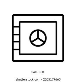 safe box icon. Line Art Style Design Isolated On White Background