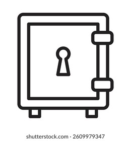 Safe Box Icon Line Art Logo set