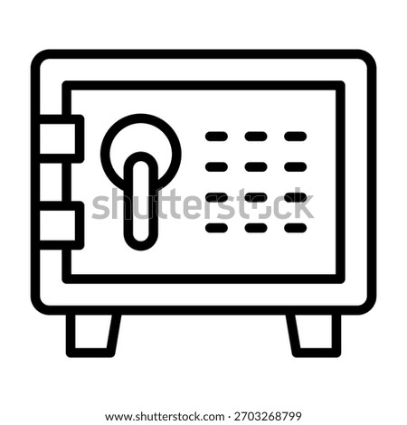 Safe Box Icon Line Design Vector Illustration