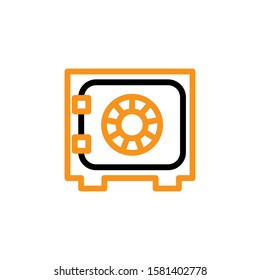 Safe box icon. Line and two colour design template