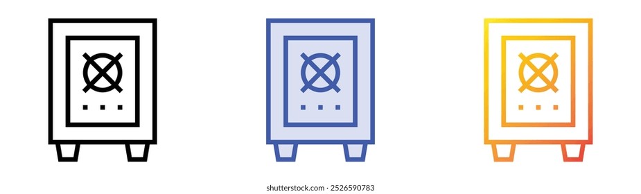 safe box icon. Linear, Blue Fill and Gradient Style Design Isolated On White Background