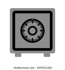 safe box icon on white background. Logo element illustration. safe box symbol design. safe box concept. Can be used in web and mobile