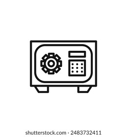 Safe Box Icon Outline Kollektion in Schwarz