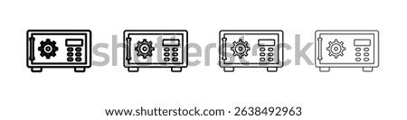 Safe Box Icon Outline sign symbol set