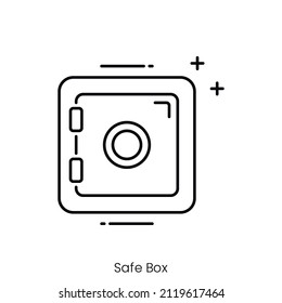 Safe-Box-Symbol. Konkretes Stildesign einzeln auf weißem Hintergrund