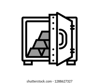 safe box icon. Outline vector 