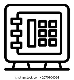Safe box icon. Outline safe box vector icon for web design isolated on white background