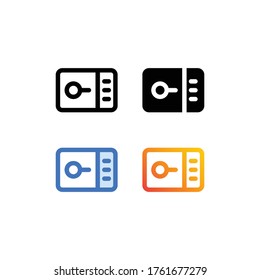 Paquete de iconos de caja segura aislado en fondo blanco. para el diseño de su sitio web, logotipo, aplicación, interfaz de usuario. Ilustración gráfica vectorial y trazo editable. EPS 10.