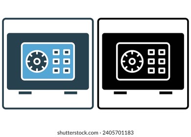 safe box icon. icon related to secure storage of valuables. solid icon style. element illustration