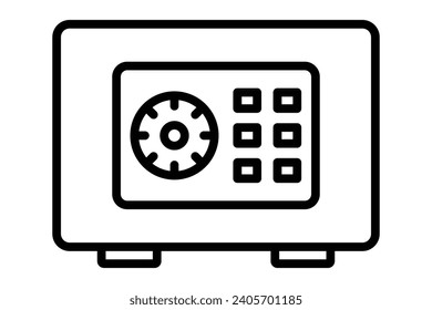safe box icon. icon related to secure storage of valuables. line icon style. element illustration