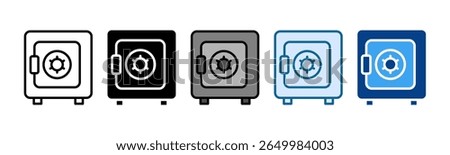 Safe Box Icon Set Multiple Style Collection