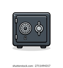 Safe-Box-Symbol, ein Symbol für Sicherheit, Schutz wertvoller Vermögenswerte, Finanzdaten, Geld und vertrauliche Dokumente.