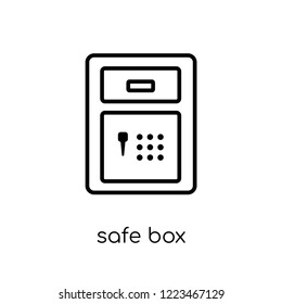 Safe box icon. Trendy modern flat linear vector Safe box icon on white background from thin line Cryptocurrency economy and finance collection, editable outline stroke vector illustration