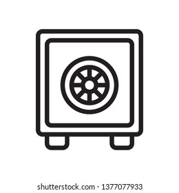 Safe box icon in trendy outline style design. Vector graphic illustration. Safe box icon for website design, logo, app, and ui. Editable vector stroke.Pixel perfect. EPS 10.