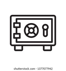 Safe box icon in trendy outline style design. Vector graphic illustration. Safe box icon for website design, logo, app, and ui. Editable vector stroke.Pixel perfect. EPS 10.