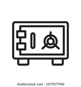 Safe box icon in trendy outline style design. Vector graphic illustration. Safe box icon for website design, logo, app, and ui. Editable vector stroke.Pixel perfect. EPS 10.