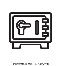Safe box icon in trendy outline style design. Vector graphic illustration. Safe box icon for website design, logo, app, and ui. Editable vector stroke.Pixel perfect. EPS 10.