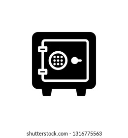 Safe Box Icon Vector Illustration in Glyph Style for Any Purpose