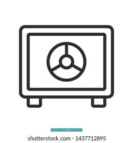 Safe Box Icon Vector Illustration Logo Template For Website Or Mobile App