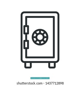 Safe Box Icon Vector Illustration Logo Template For Website Or Mobile App
