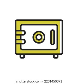 Ilustración del vector de icono de caja segura