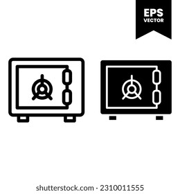 Safe Box Symbol Vektorgrafik Logo Vorlage für viele Zwecke. Einzeln auf weißem Hintergrund.