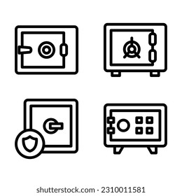 Plantilla de logotipo de ilustración de vector de icono de caja segura para muchos fines. Aislado sobre fondo blanco.