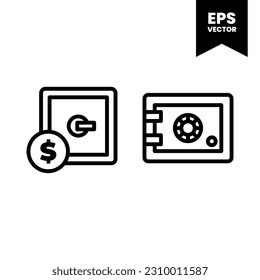 Safe box icon vector illustration logo template for many purpose. Isolated on white background.