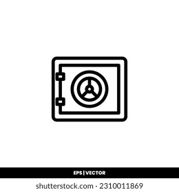 Safe box icon vector illustration logo template for many purpose. Isolated on white background.