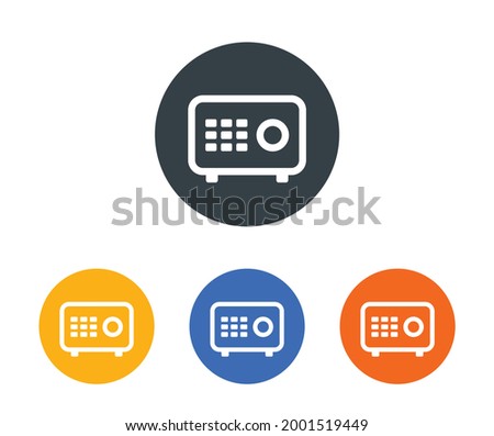 Safe box icon vector illustration. Mini vault for secure money deposit concept sign.
