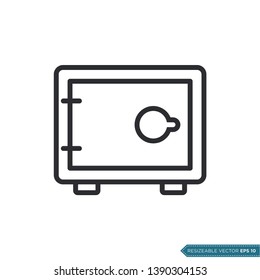Safe Box Icon Vector Template Flat Icon