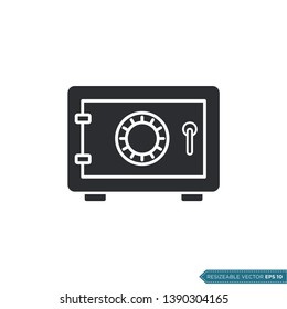 Safe Box Icon Vector Template Flat Icon