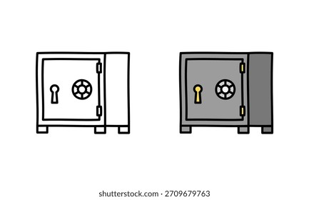 Ilustración de caja fuerte, muy adecuado para su uso en diversas necesidades de diseño, como carteles, Plantillas, Web, redes sociales, App, Anuncios y otros.