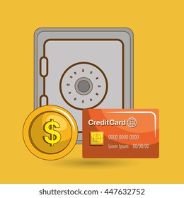 safe box isolated icon design, vector illustration  graphic 
